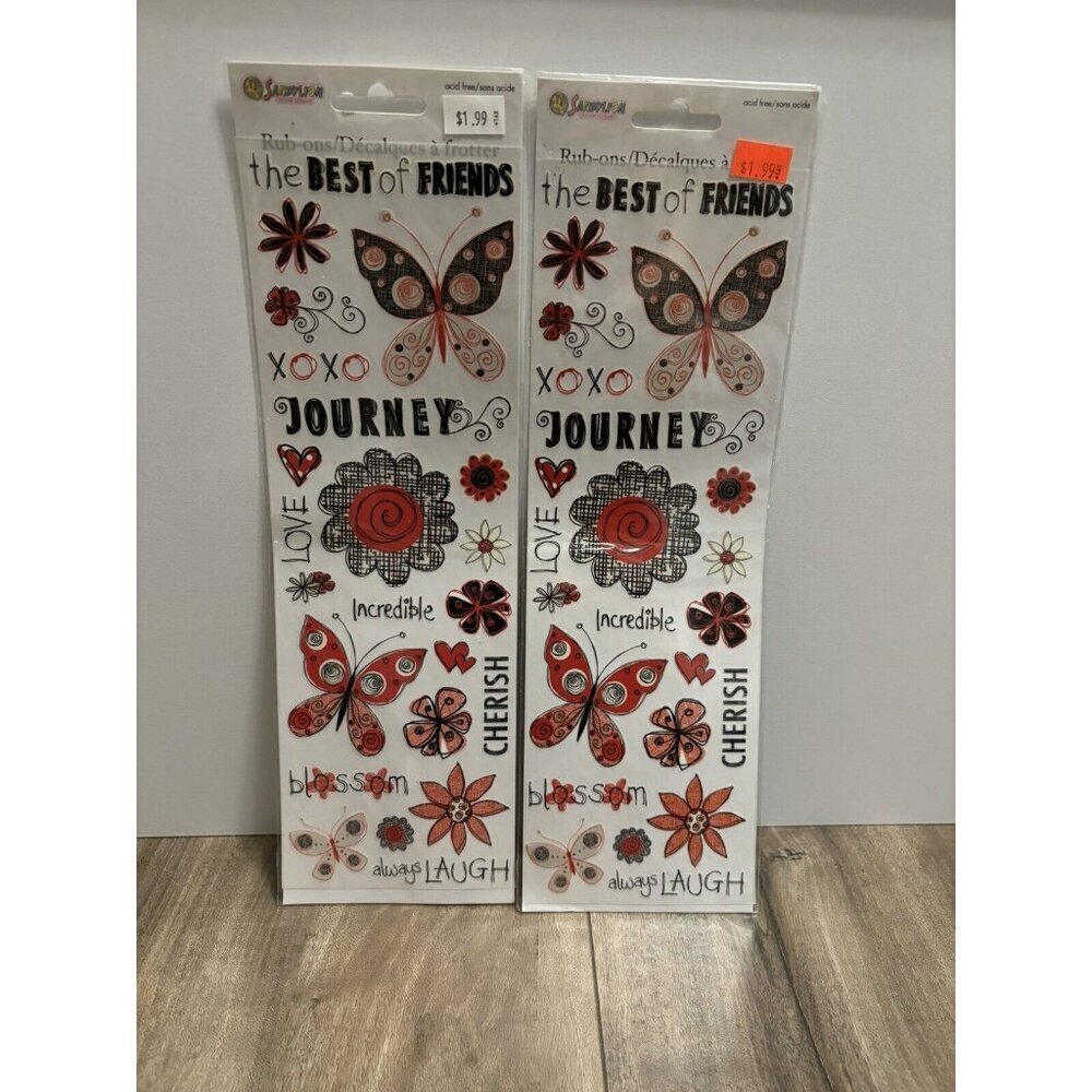 Sandylion Rub On Transfers The Best Of Friends - Lot Of 2